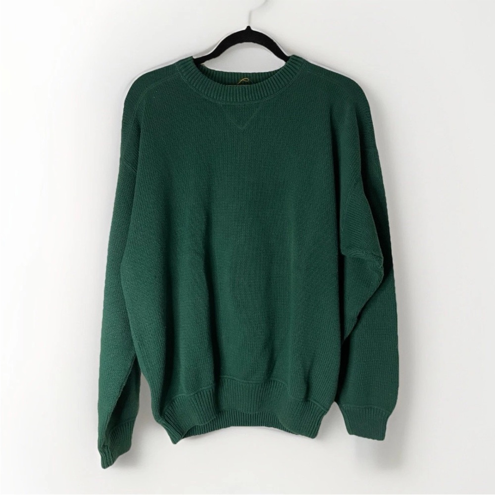 VTG Eddie Bauer Sweater Men M Chunky Knit Crew Neck Long Sleeve